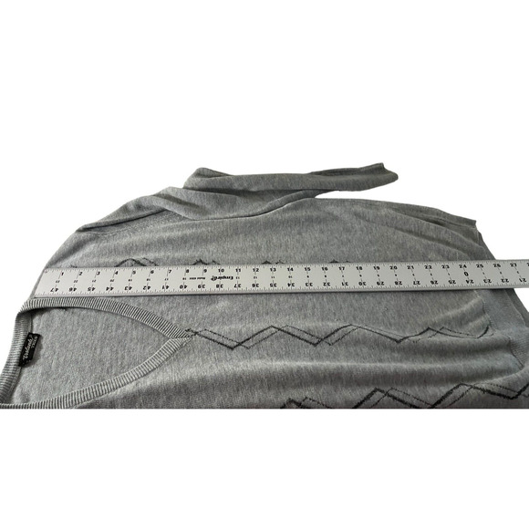 Arslanb Triko Men's V-Neck Sweater Large Light Gray Zigzag Pattern - Picture 6 of 9